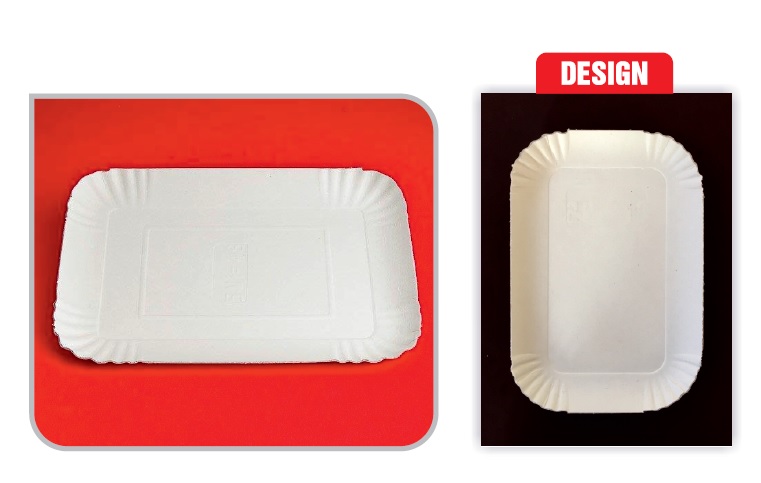 Weißes rechteckiges Tablett